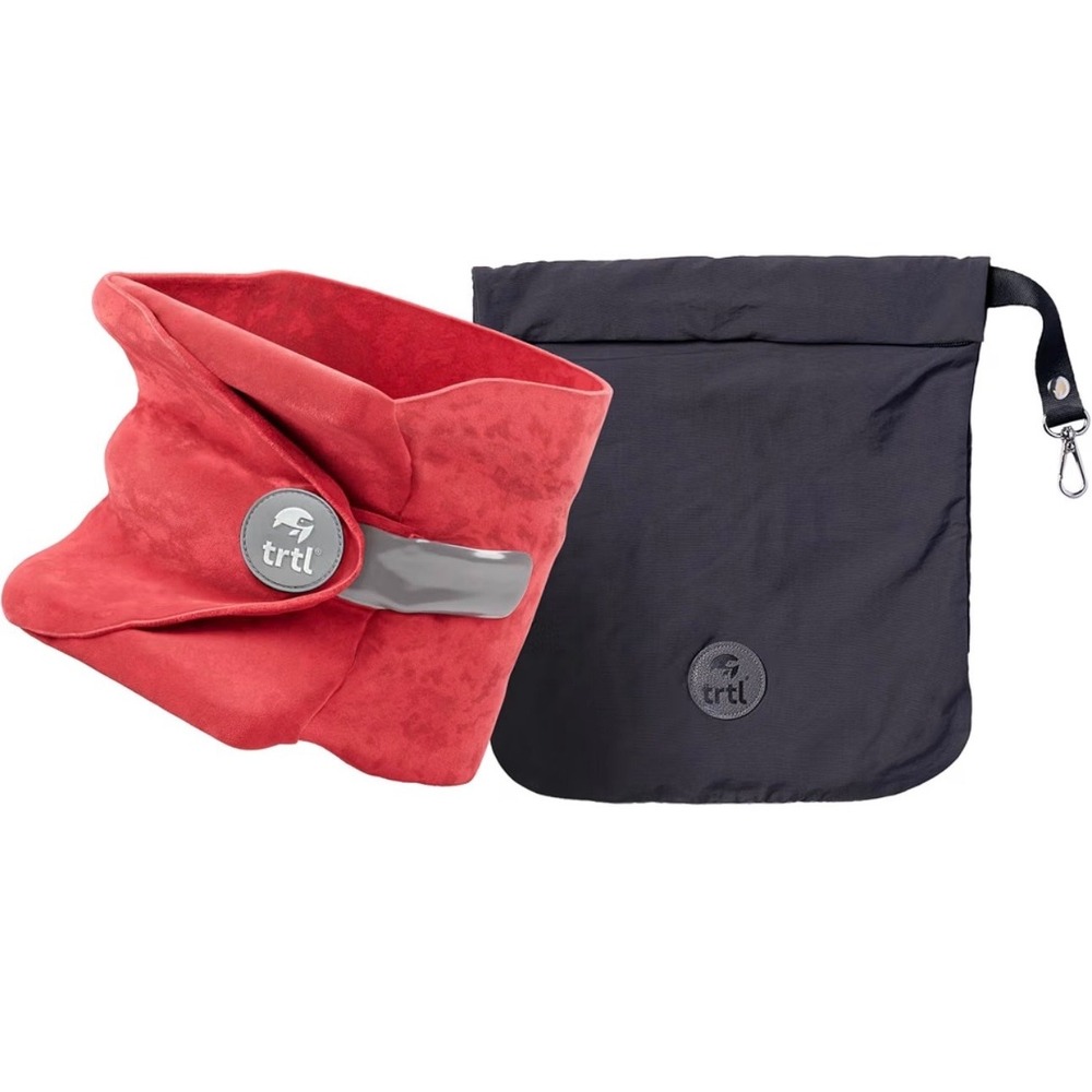 Trtl Travel Pillow Original Coral Neck Support Fleece Wrap with Carry Bag NEW